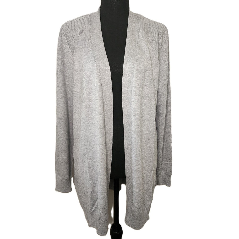 Love Ellie Cardigan‎ Gray Ribbed Open Front J87837SF Womens XL
